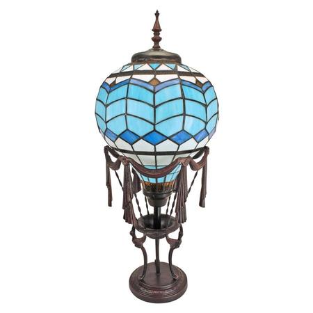Design Toscano Le Flesselles Hot Air Balloon Illuminated Stained Glass Statue TF10025